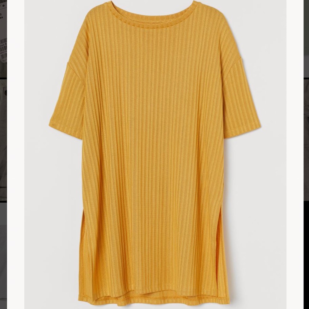 NWT H&M MUSTARD RIBBED TOP